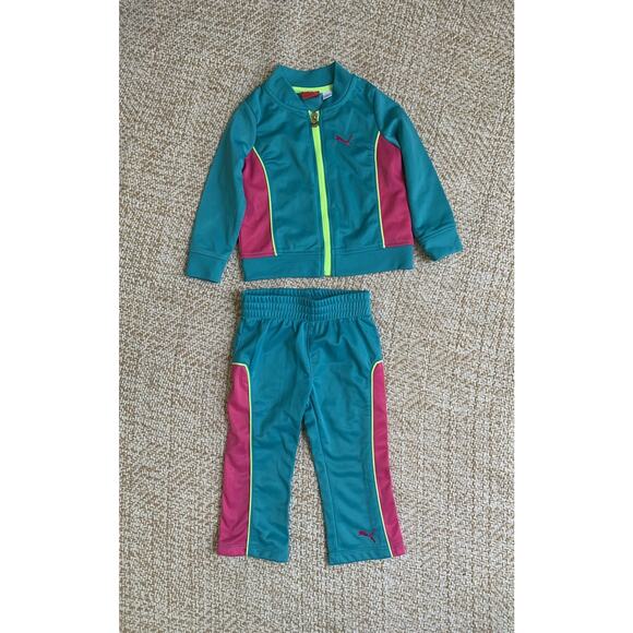 PUMA NWT Girls 2PC Track Suit Jacket Pant Top Warm Up 18M - Picture 1 of 3
